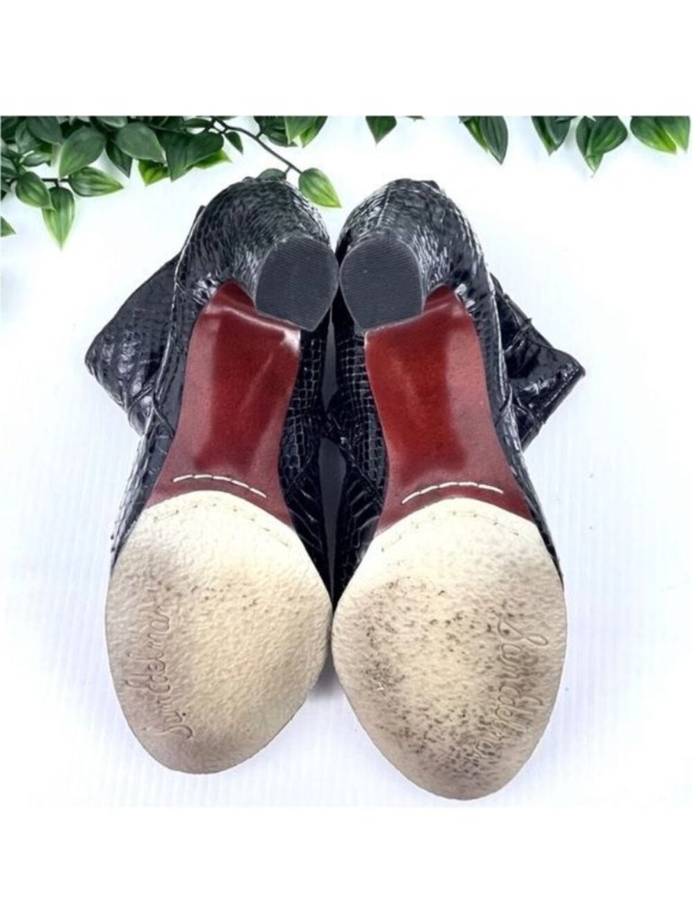 Sam Edelman Salina 2 Ankle Booties Black Snakeskin Embossed 7.5 - Picture 7 of 10